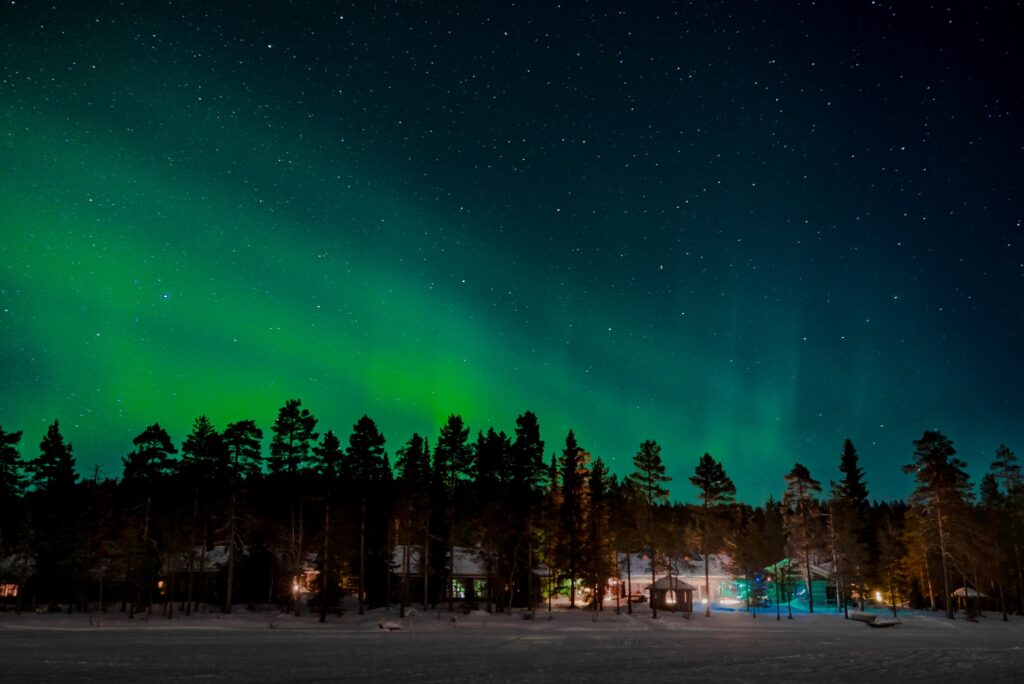 The Northern Lights over Ruka, Finland