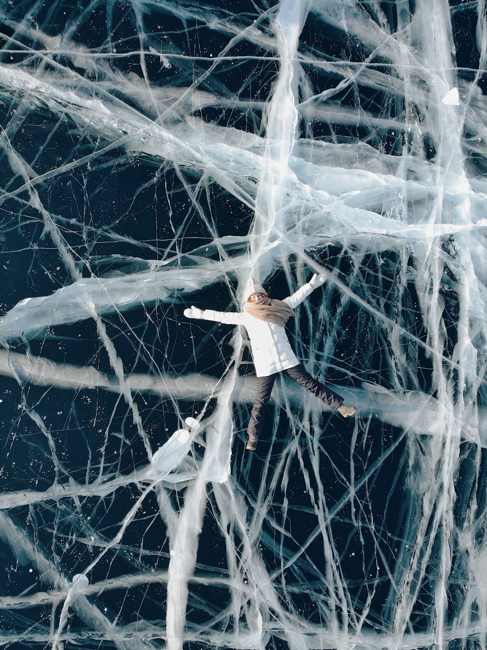 Patterns of ice on Lake Baikal.