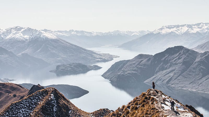 Mountain scene with lakes