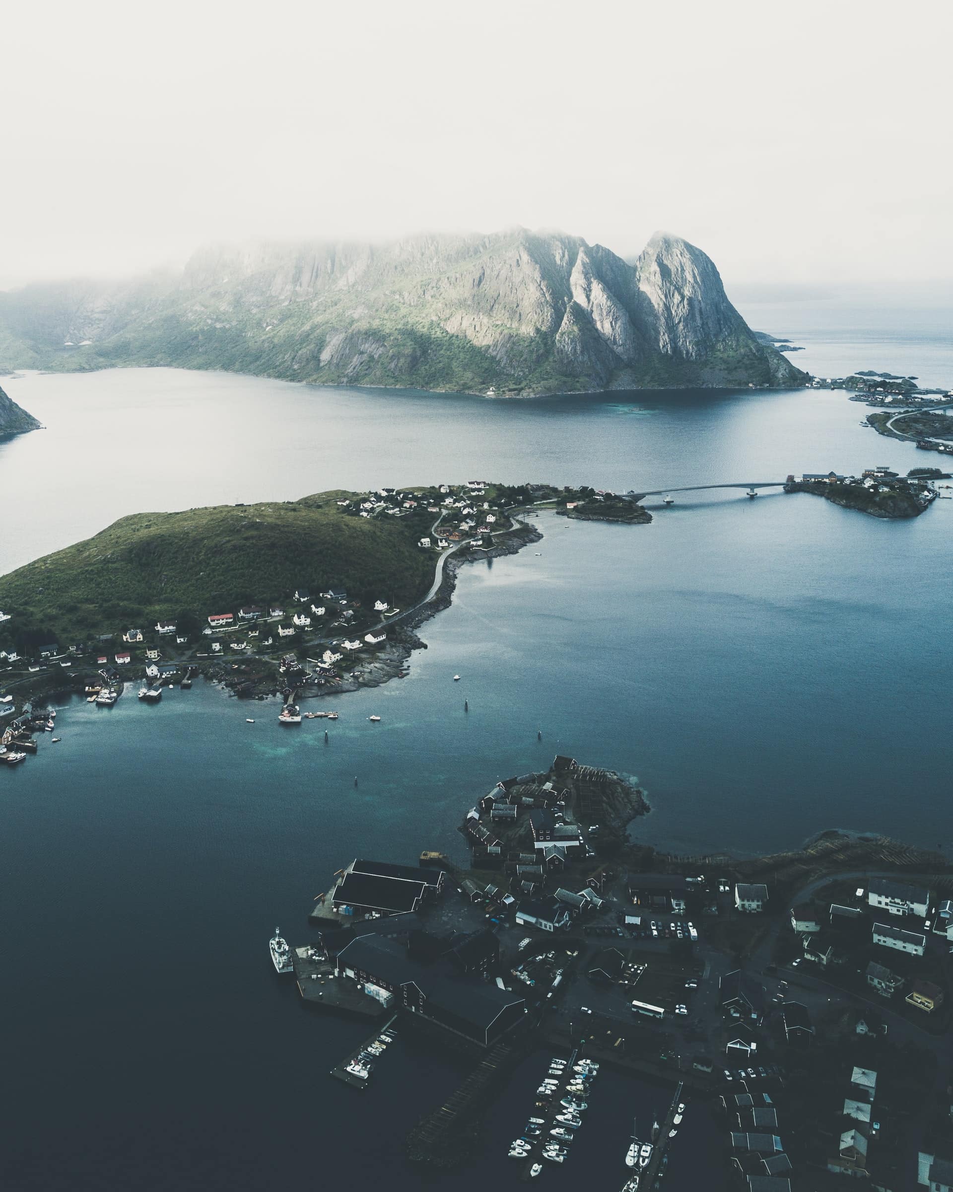 View of the Lofoten Islands in Norway. 