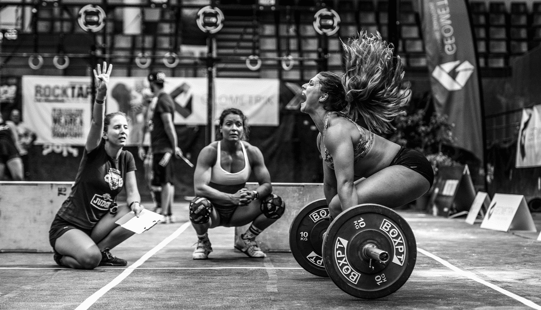 Athlete lifting weight in competition