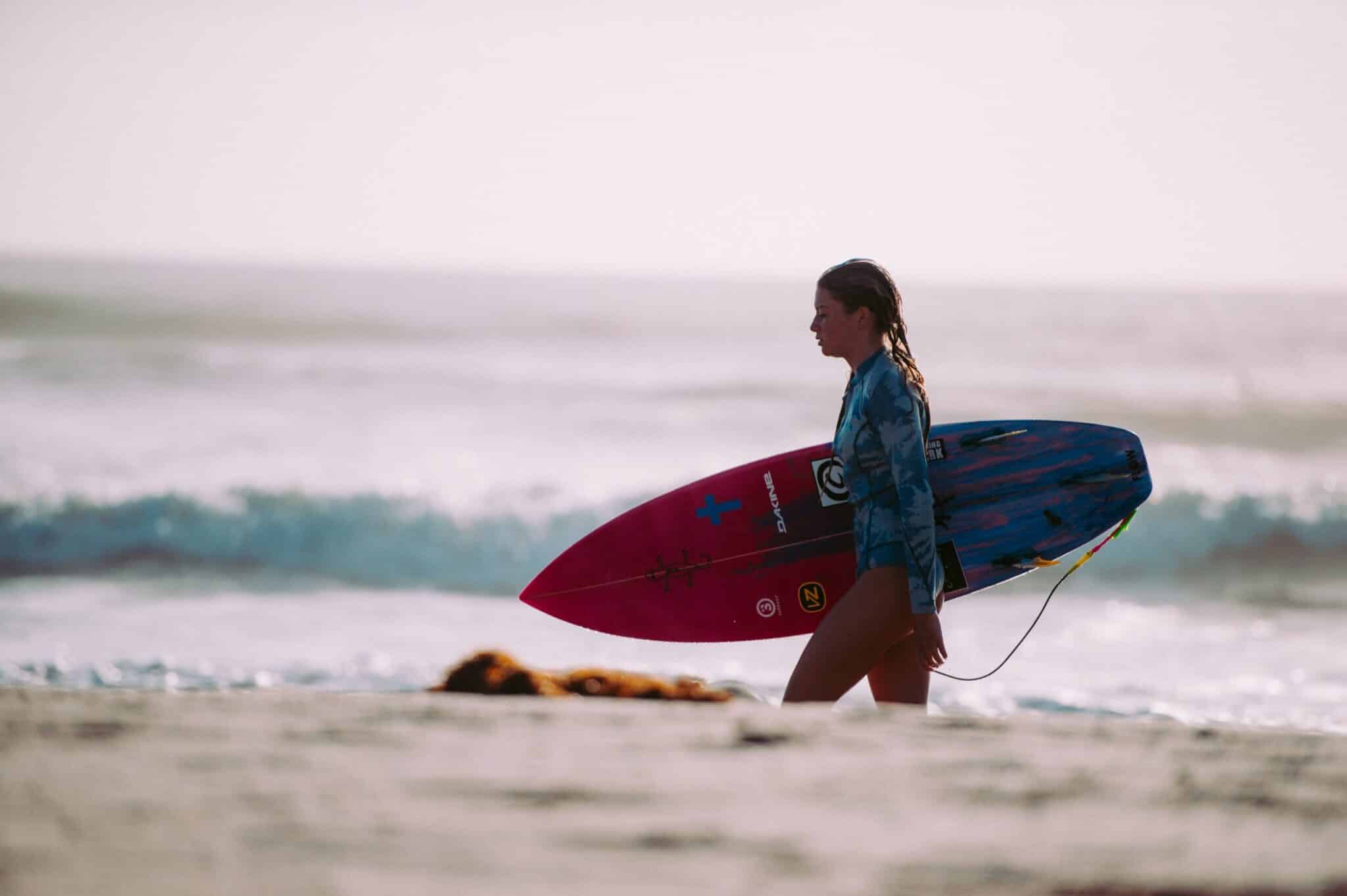 woman surfing