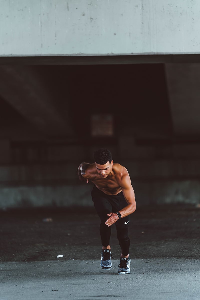 man running on street