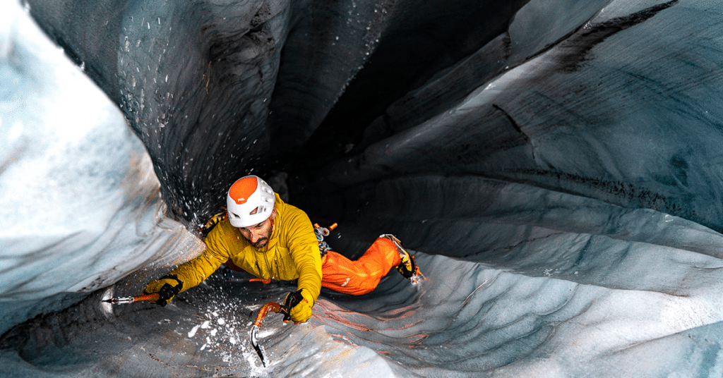 Jeff Mercier climbing