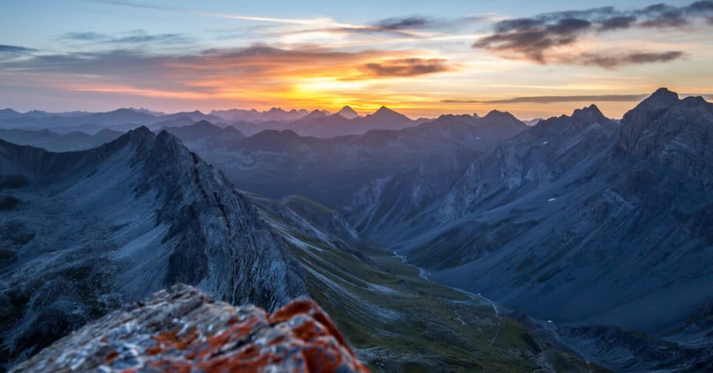 Mountain and sunset