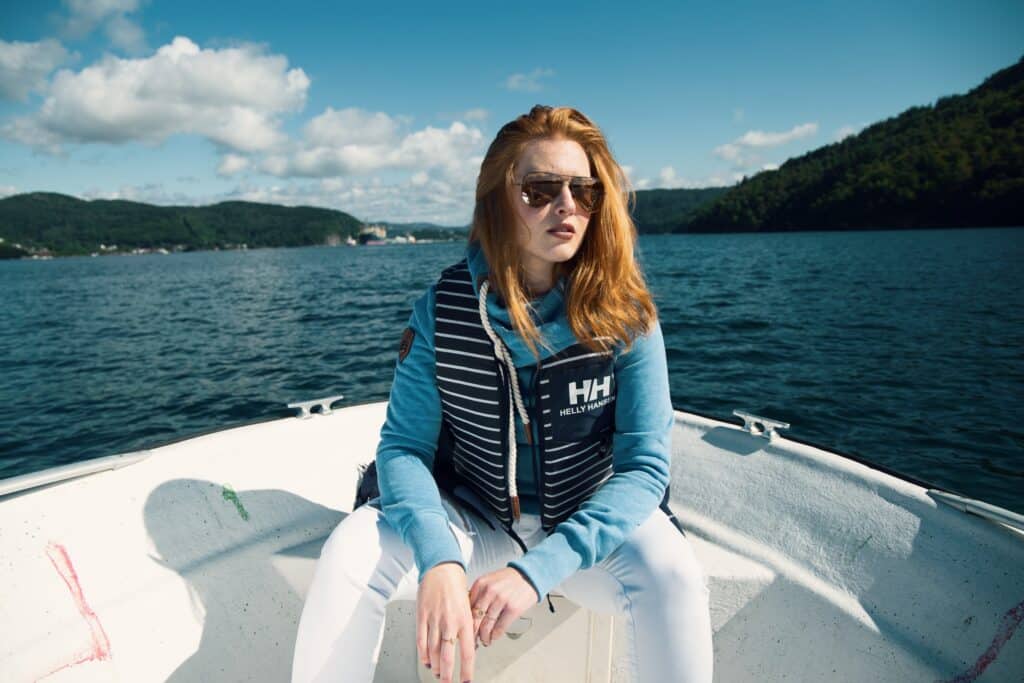 woman on boat.