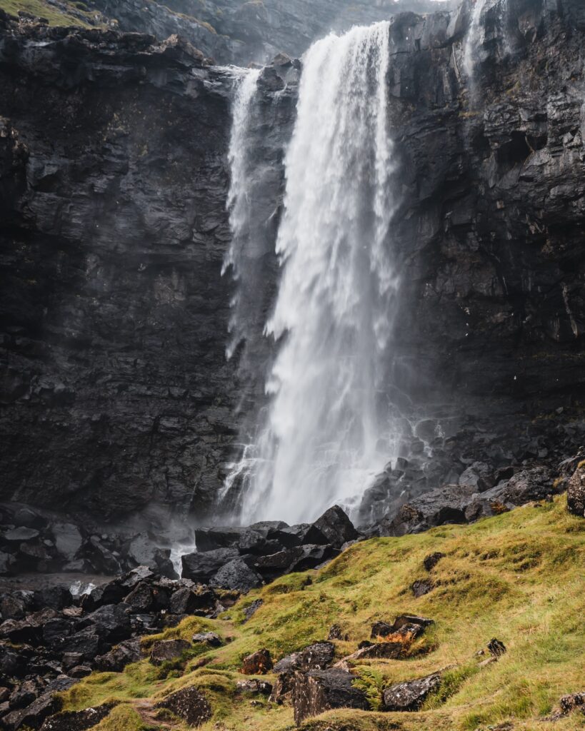 Fossá, faroe islands waterfall