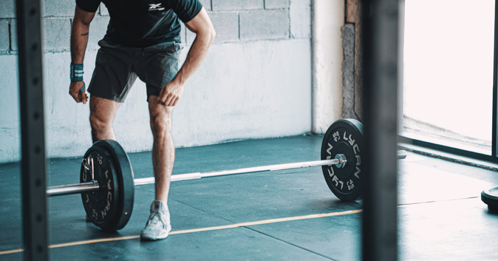 Man with barbell