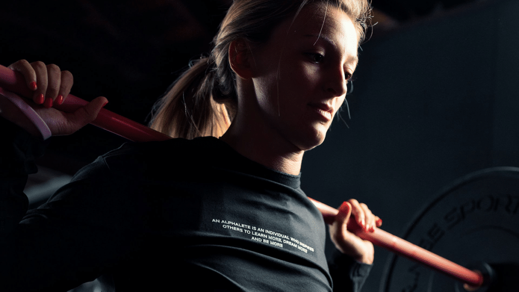 Female athlete doing Box Squats