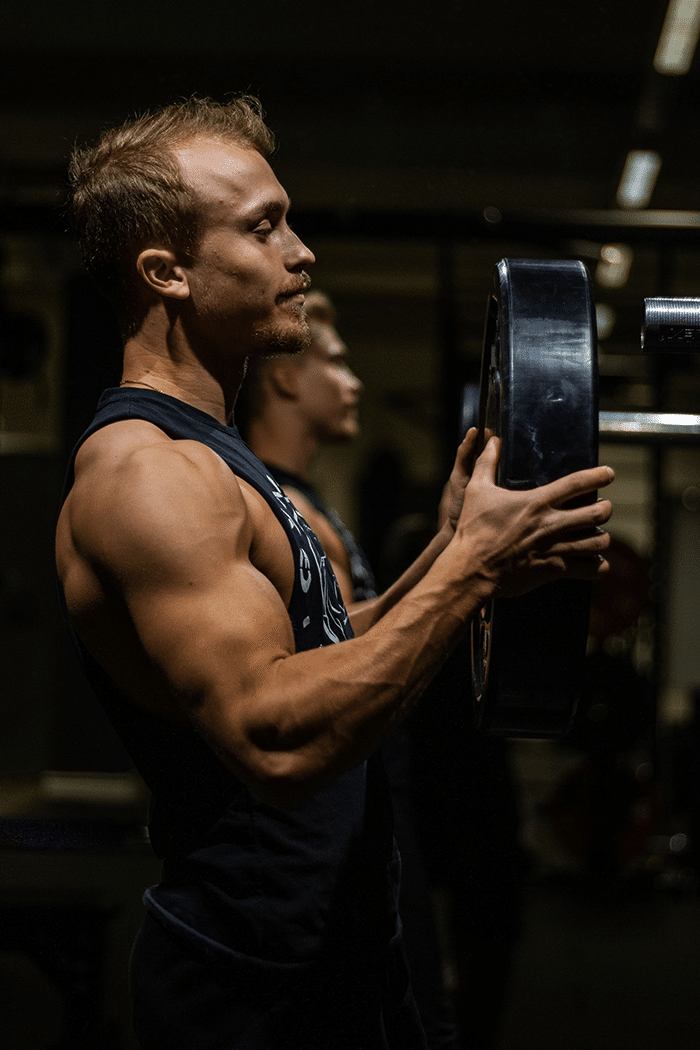 Loading weights for Preacher Curls