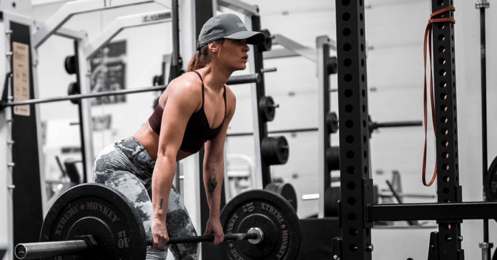 Rack Pulls by Female athlete