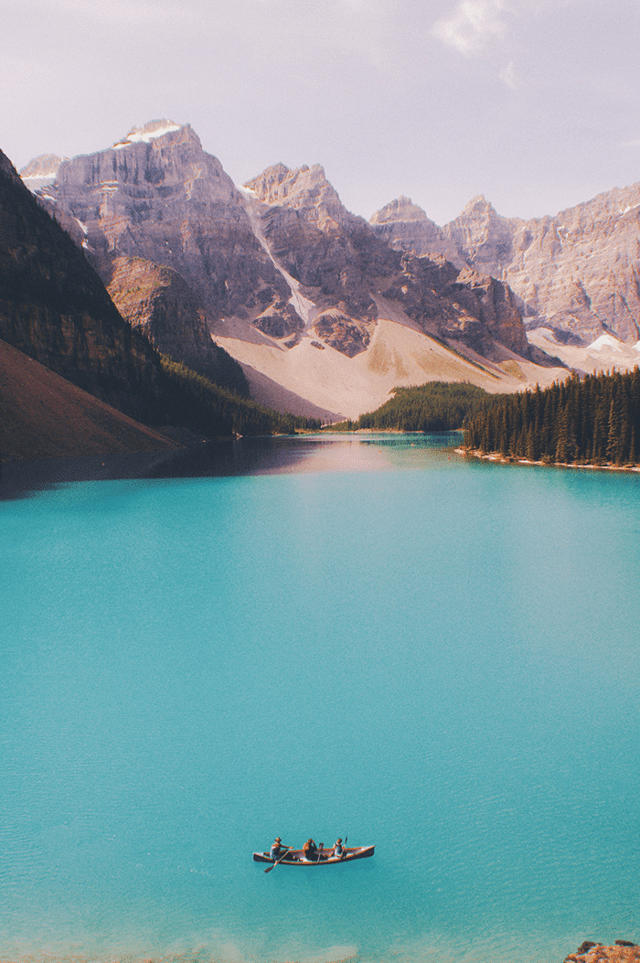 Lake in Canada with Canoe