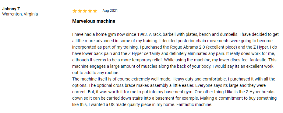 Rogue Z Reverse Hyper Machine review