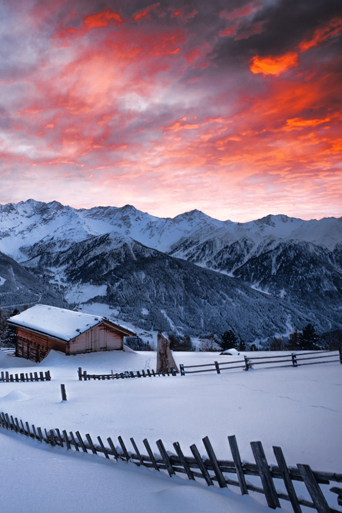 Mountains in the snow