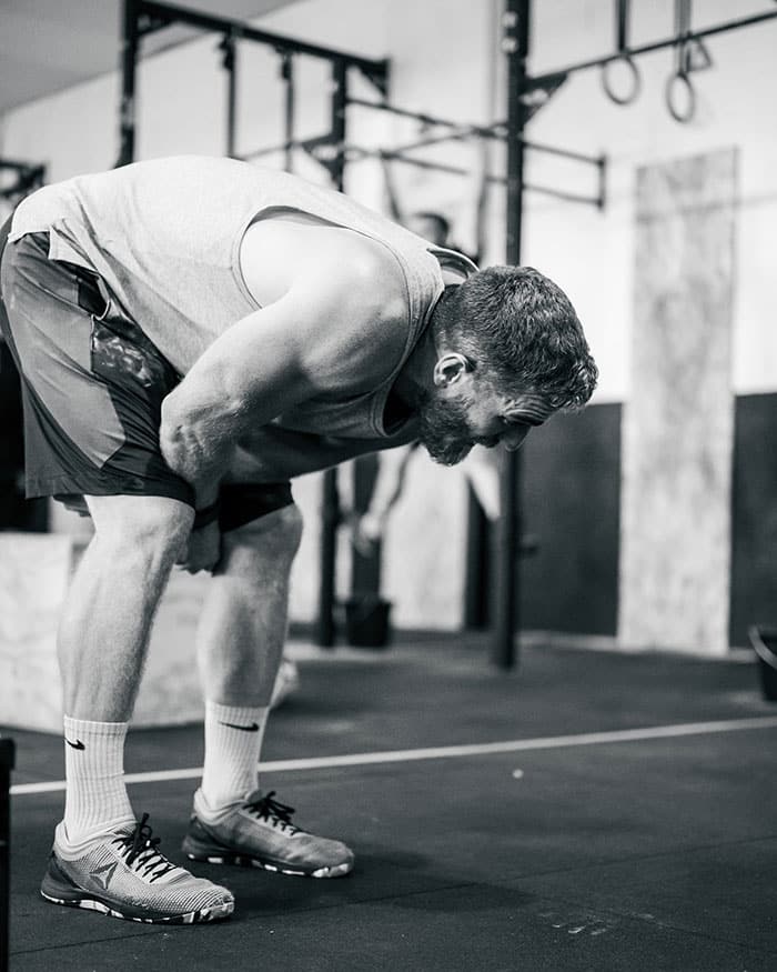 Man in Gym after Jim Wendler Training routine. 