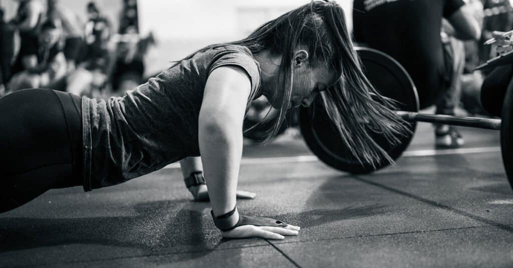 Woman-Performing-Burpees