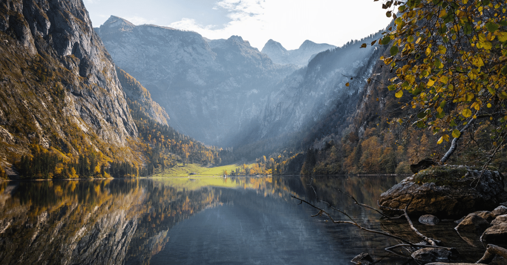 Bavarian Mountains and Lake in Germany