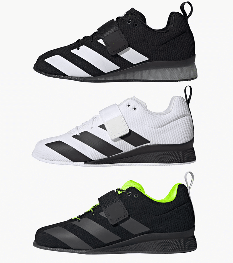 Different colours of adidas training shoes