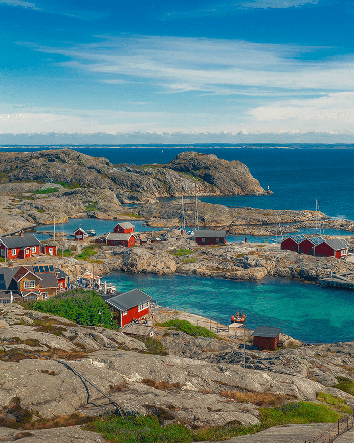 Swedish houses by the sea.