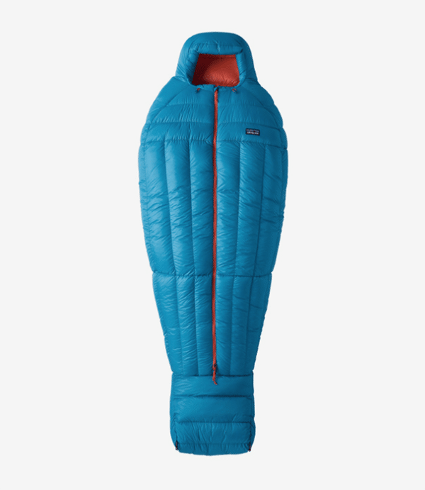 blue down sleeping bag