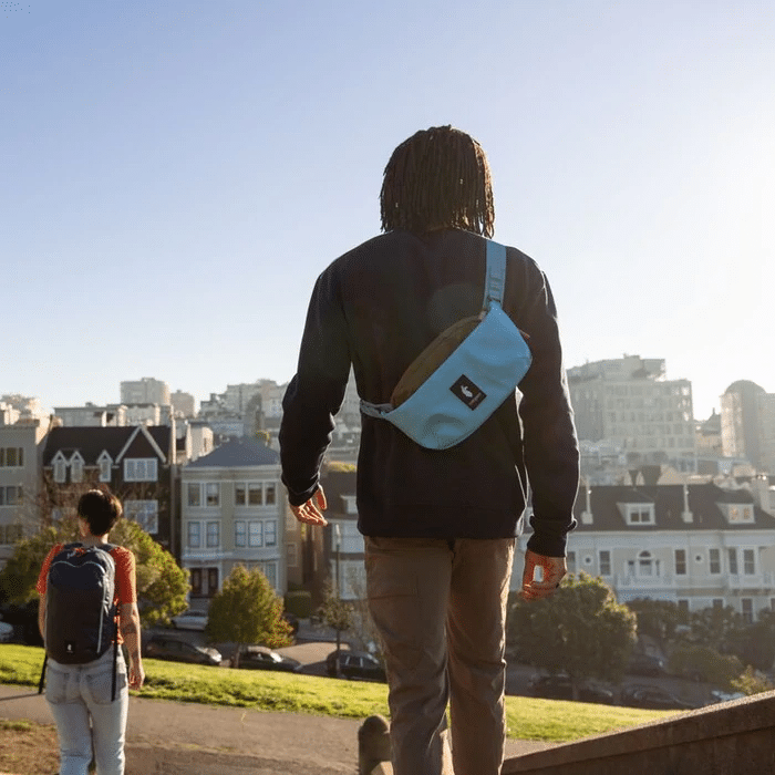 People walking with Fanny packs