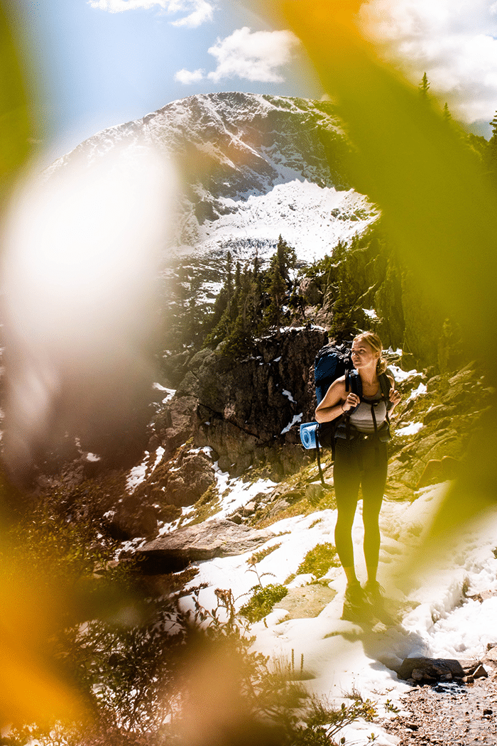 Woman on hiking trail