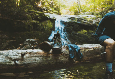 Hiking-Boots-and-Socks-on-a-Tree