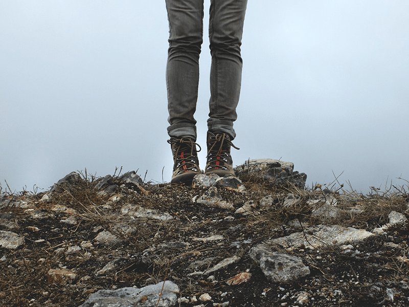 Hiker on the top of a mountain