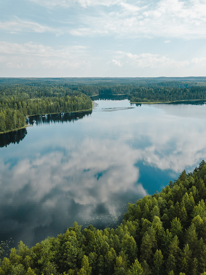 Lakes on hiking routes in Finland