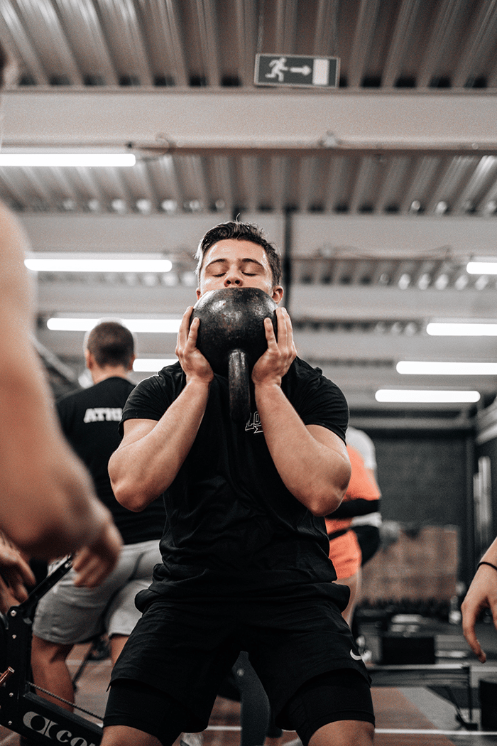 Man performing Goblet Squats