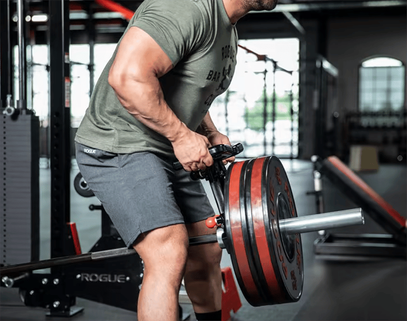 Man doing barbell rows