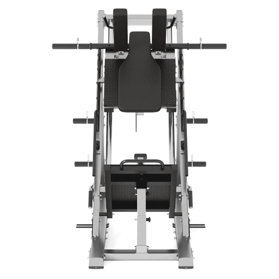 leg press machine front detail view