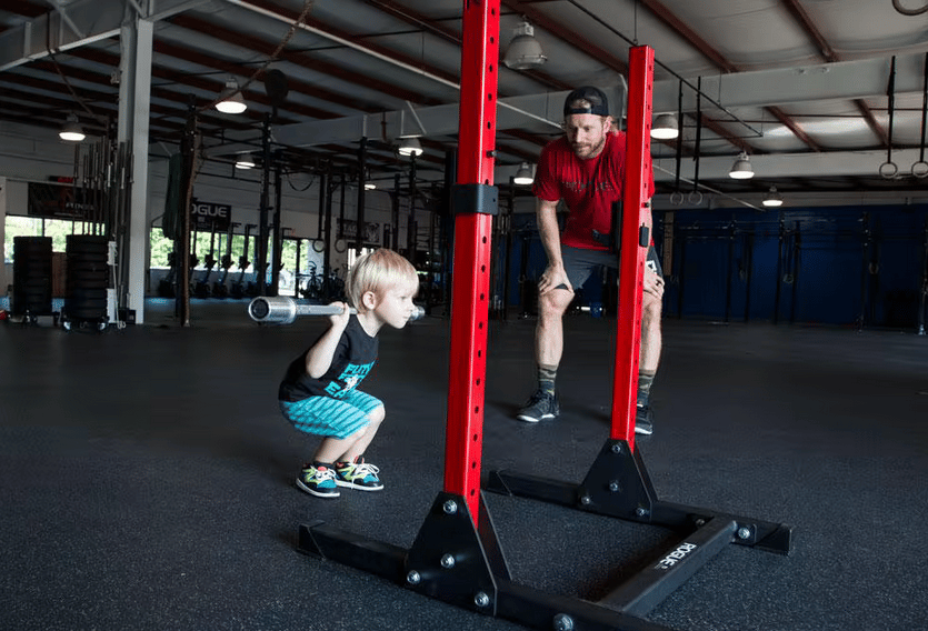 Kid squatting