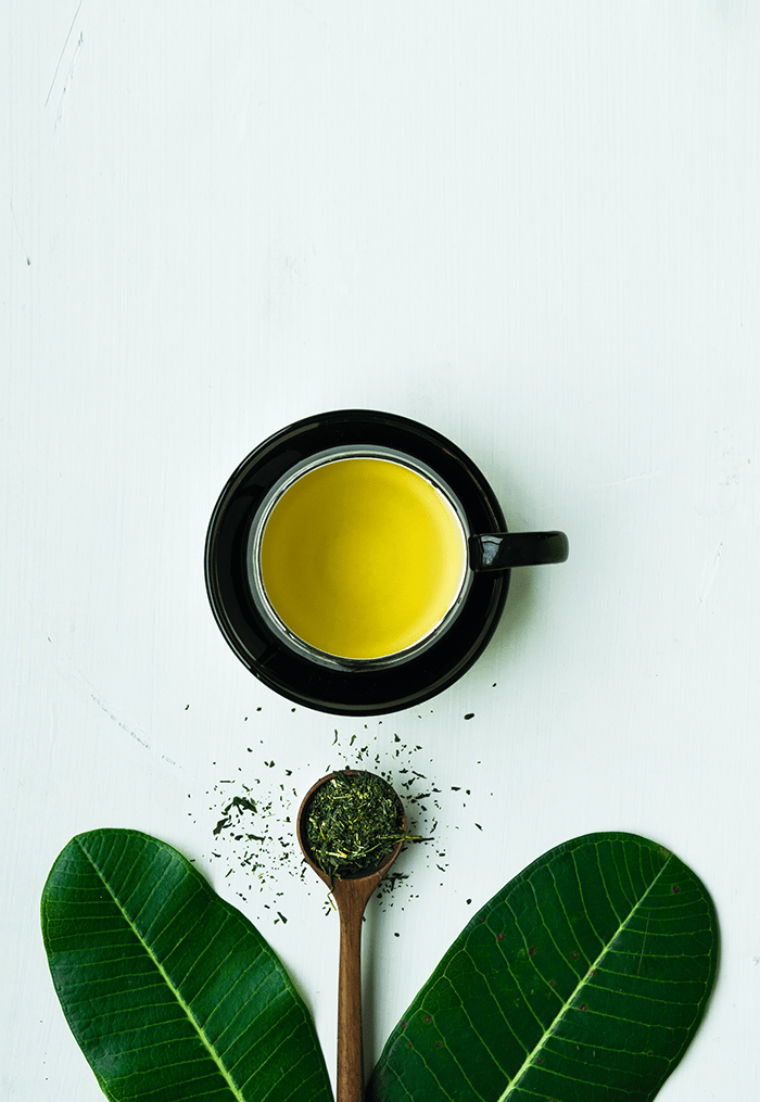 Benefits of green tea with leaves