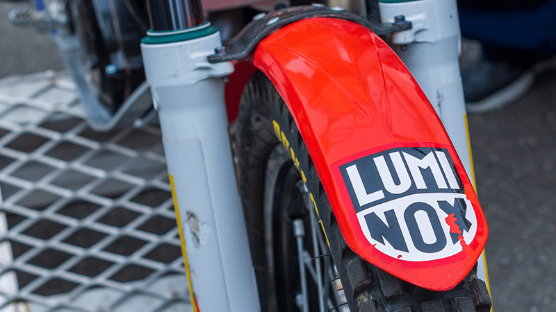 Luminox Watches sticker on bike