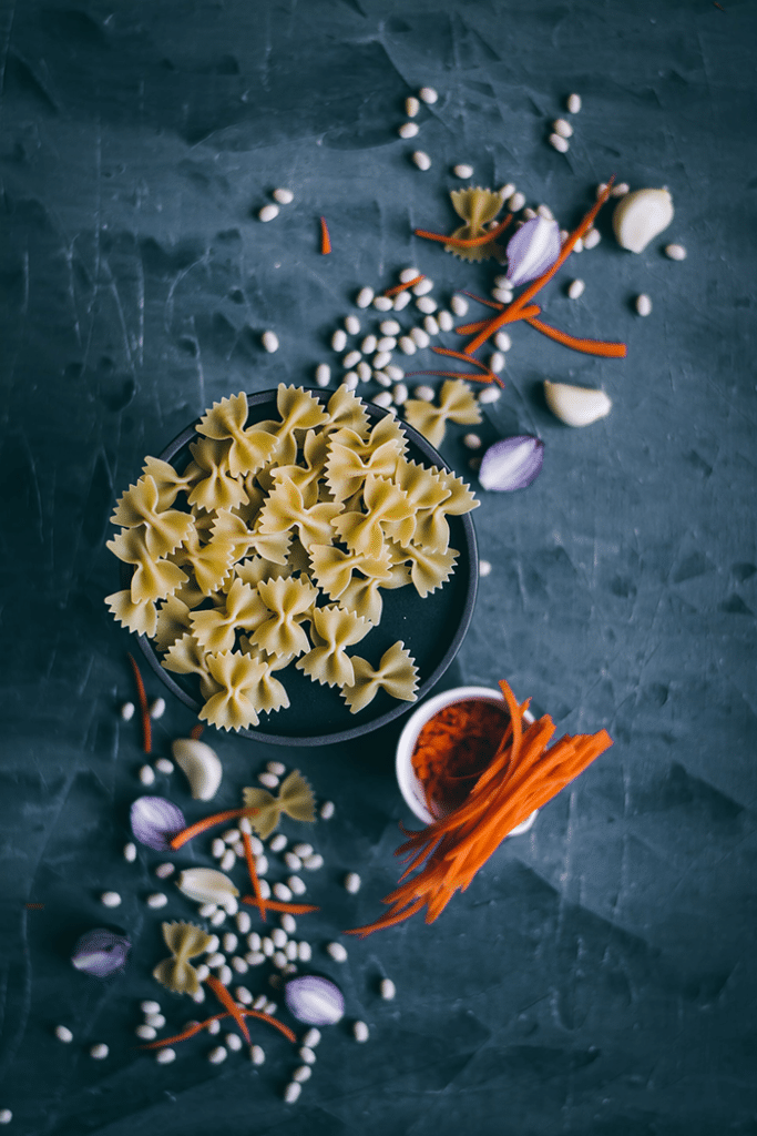 Pasta complex carbohydrates for vegans