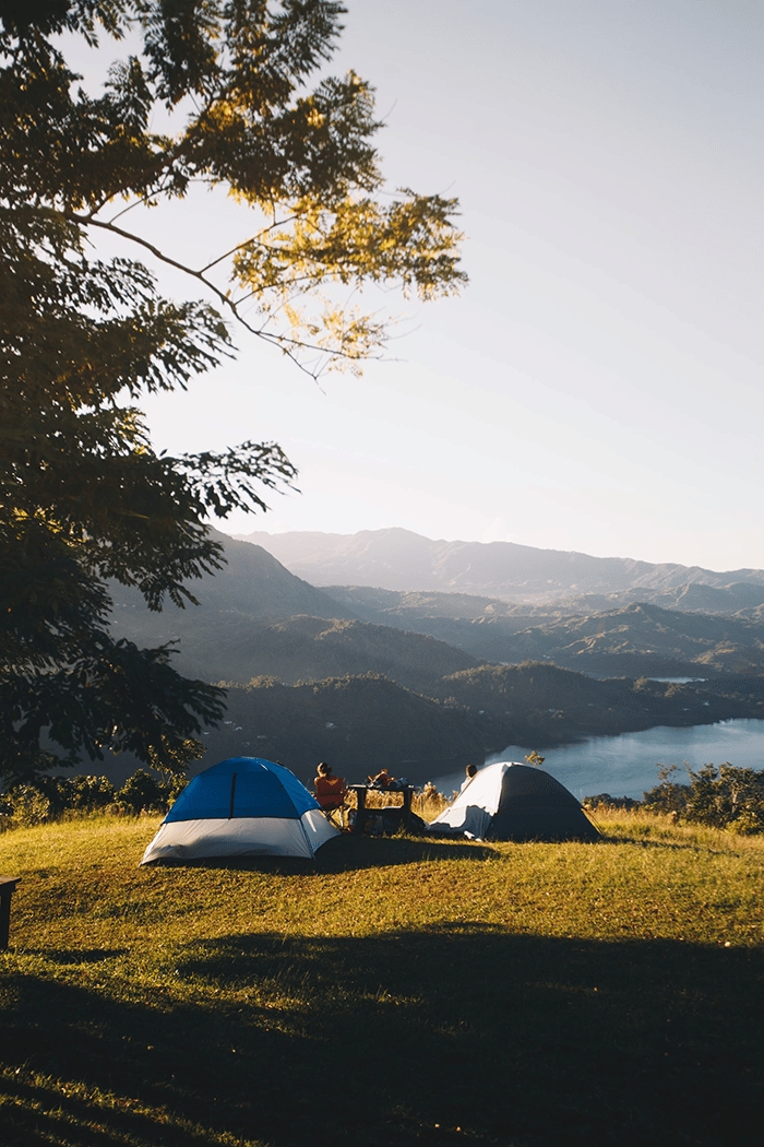 Tents on top of a hill