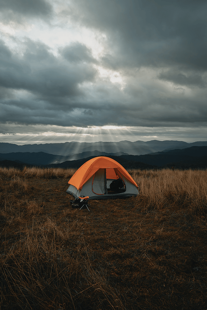 Tent and hills