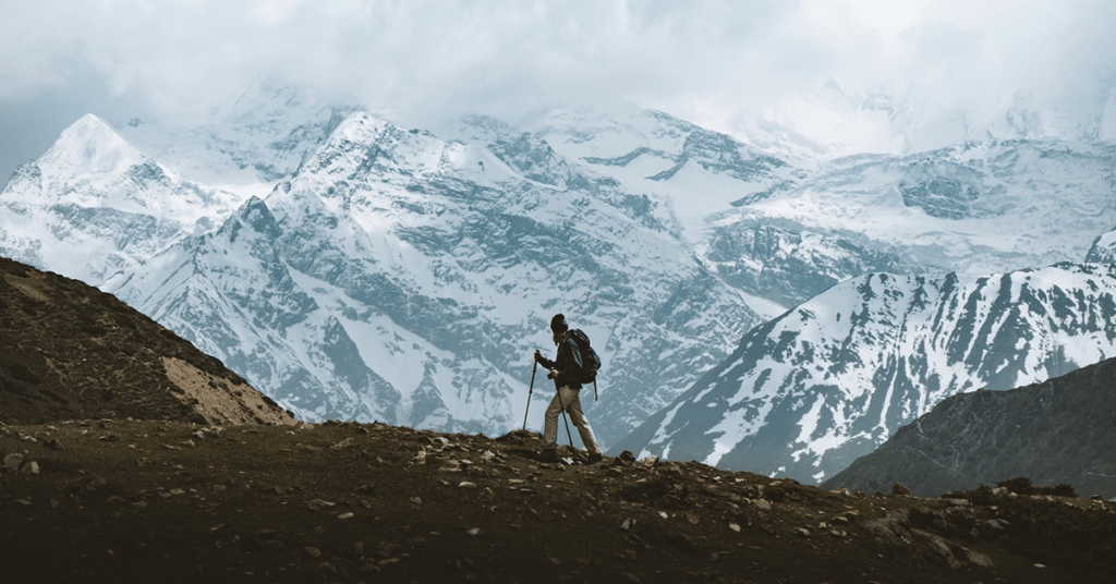 hiker in Kora base layers