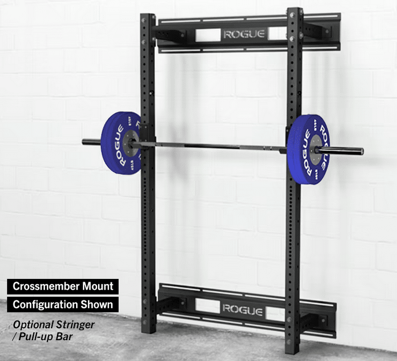 Wall Mounted Squat Racks with blue weights