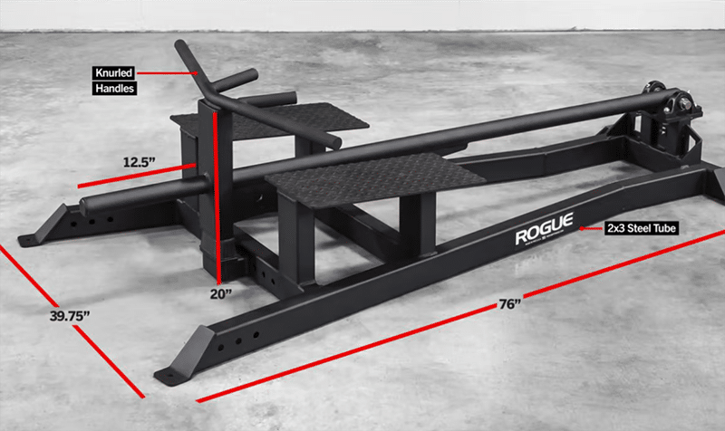 T Bar Row Machine with dimensions