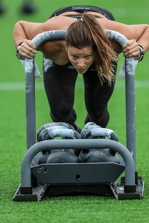 Laura Horvarth with Rogue Alpaca Sled