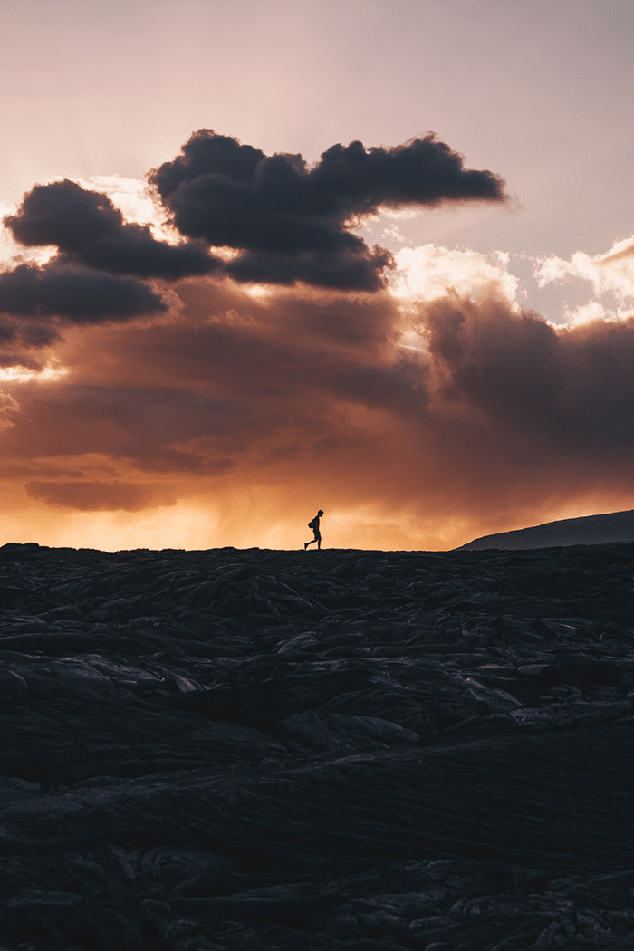 Man running on horizon