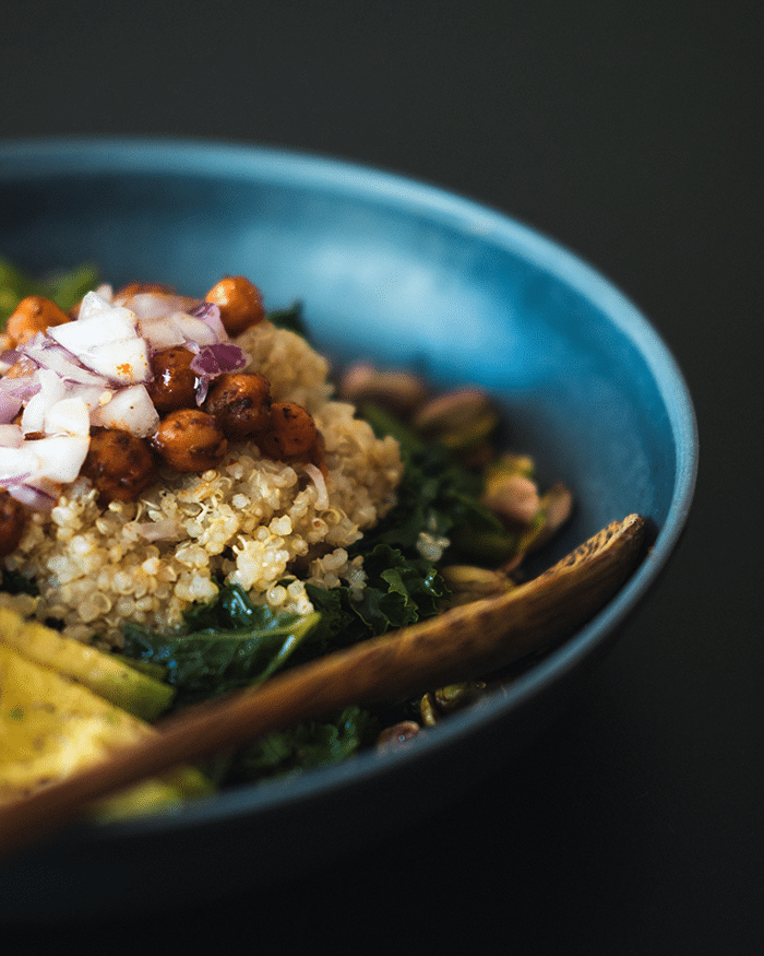 ancient grains with spinach