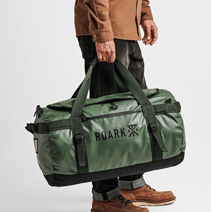 Roark Duffel Bags being held