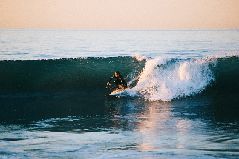 Sunset and waves