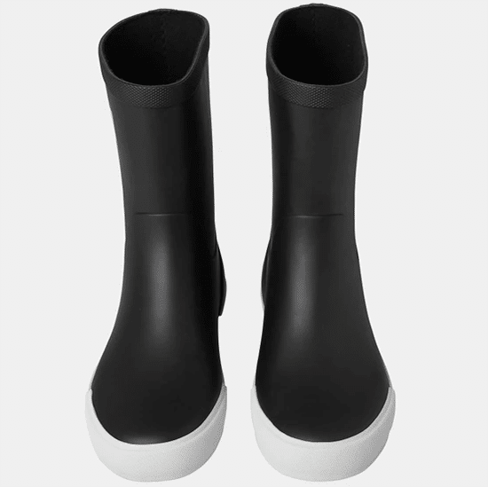 black and white wellies
