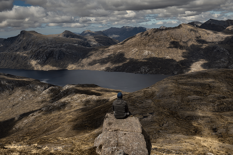 Lake and mountains and sky.