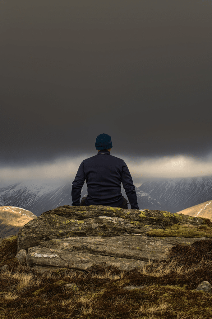 Man learning how to Leave no trace.