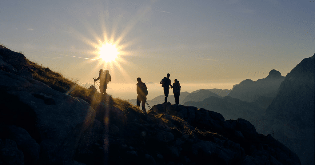 People climbing mountain